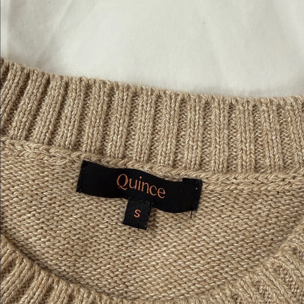 EUC Quince Organic Cotton Boyfriend Crew Sweater—Cement Marl - Picture 3 of 5
